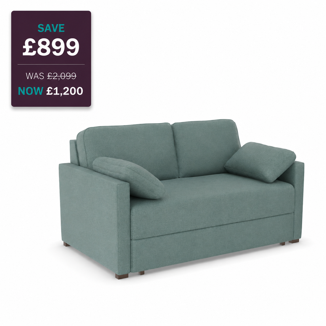 Ex Display - Alice Three-Seater Sofa Bed- Micro Weave Sky (SHUB803)