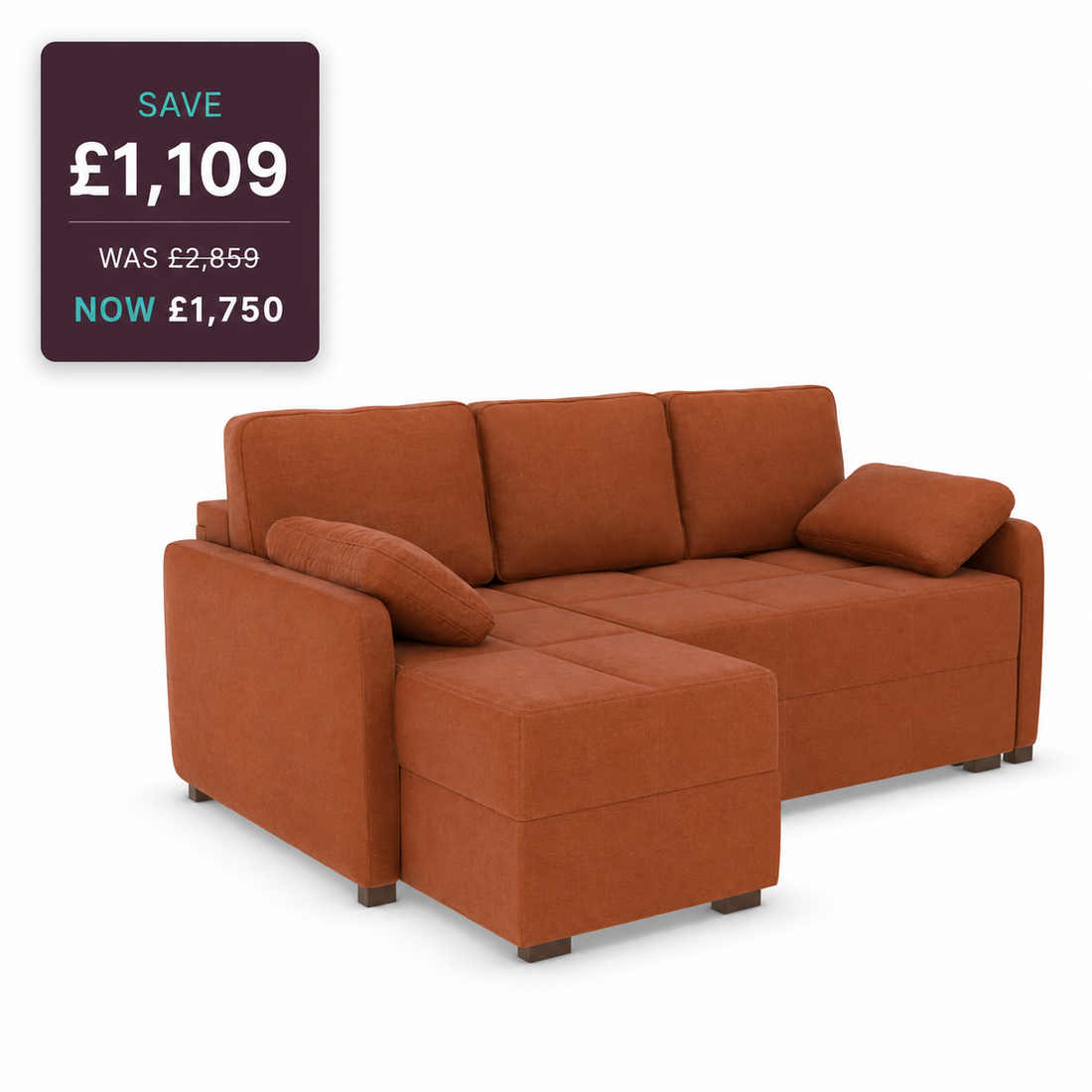 Ex Display - Ashley Corner Sofa Bed - LHF-Micro Cloth Foxy (SHUB800)